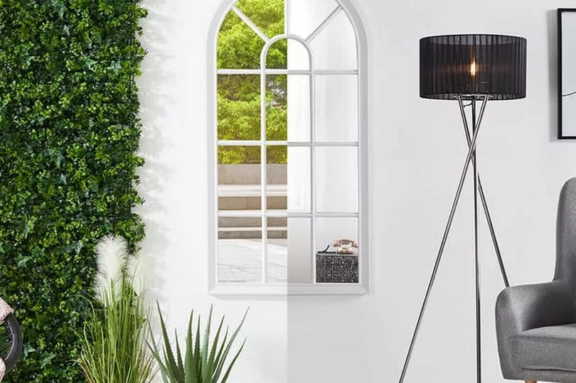 The Outdoor Living Collection: Arched Window Mirror - White