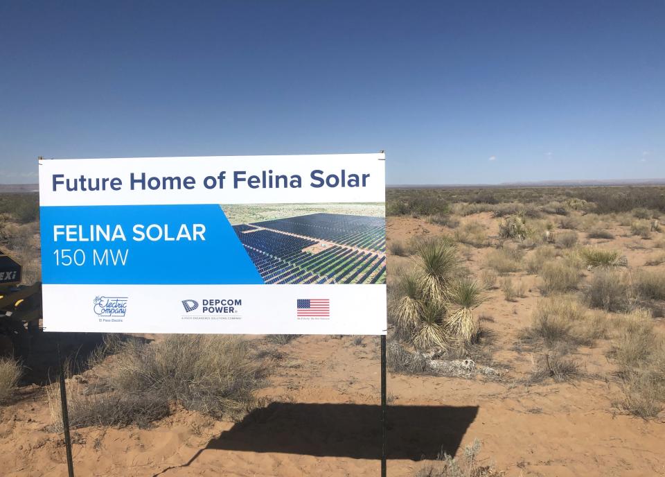 El Paso Electric has begun construction on the $200 million, 150 megawatt Felina Solar Resource project, on about 1,000 acres of remote desert, off of San Felipe Road, in far East El Paso County, as seen April 22.