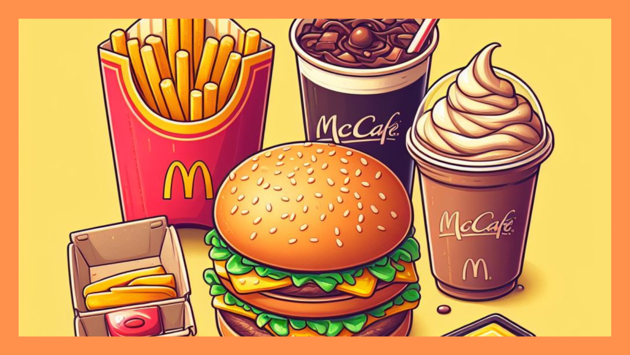 McDonald's menu items illustration