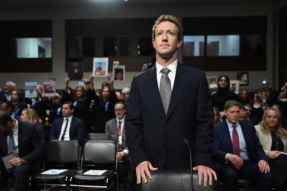 Mark Zuckerberg arrives to testify before the US Senate Judiciary Committee hearing (AFP via Getty Images)