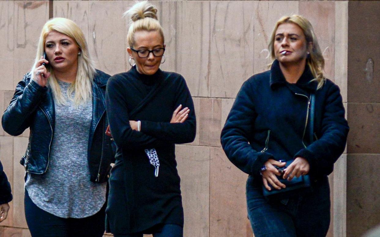 L-R) Single mothers Chloe Cummings, Toni Tyler and Donna Goulding, who all admitted affray at Newcastle Crown Court 