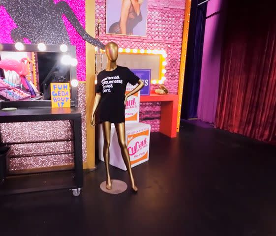 <p>MTV</p> A shirt displaying 'charisma, uniqueness, nerve, and talent' on 'Untucked'