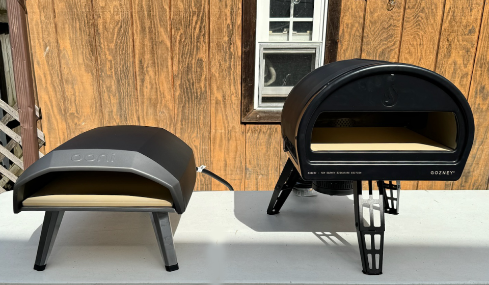 Ooni Koda 12 (left) and Gozney Roccbox (right) pizza ovens