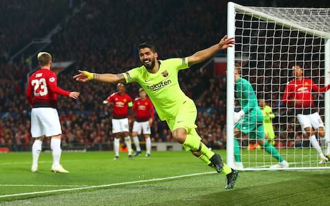 Luis Suarez of FC Barcelona celebrates scoring a goal  - Credit: getty images