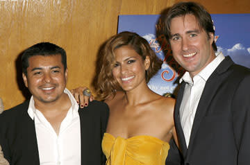 Jacob Vargas , Eva Mendes and Luke Wilson , director, at the Los Angeles premiere of THINKFilm's The Wendell Baker Story