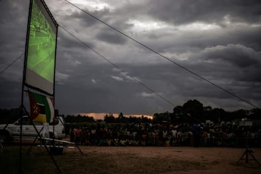 Cheers rose from the crowd in Mozambique whenever Brazil star Neymar appeared on the screen