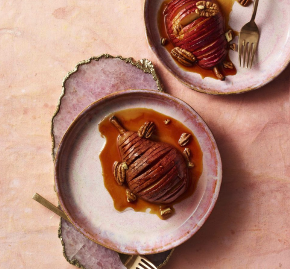 8) Roasted Pears With Vegan Salted Caramel