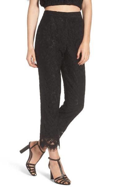 Get them at <a href="https://shop.nordstrom.com/s/wayf-rennes-high-waist-crop-lace-pants/4832035?origin=keywordsearch-personalizedsort&amp;fashioncolor=BLACK" target="_blank">Nordstrom</a>, $89.