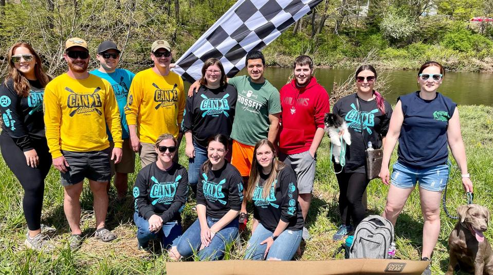 The Honesdale Area Jaycees held their annual Wayne County Canoe Classic on Sunday. This year's edition of the event attracted nearly 100 participants in 67 canoes and kayaks. Pictured here are just some of the hard-working Jaycees who volunteered their time at the finish line in White Mills.