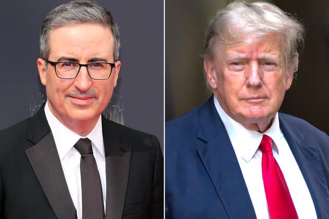 <p>Rich Fury/Getty; James Devaney/GC Images</p> John Oliver and Donald Trump