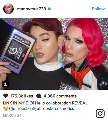 YouTube beauty gurus Jeffree Star and Manny Gutierrez reveal their secret highlighter tip at the launch party for their makeup collaboration.