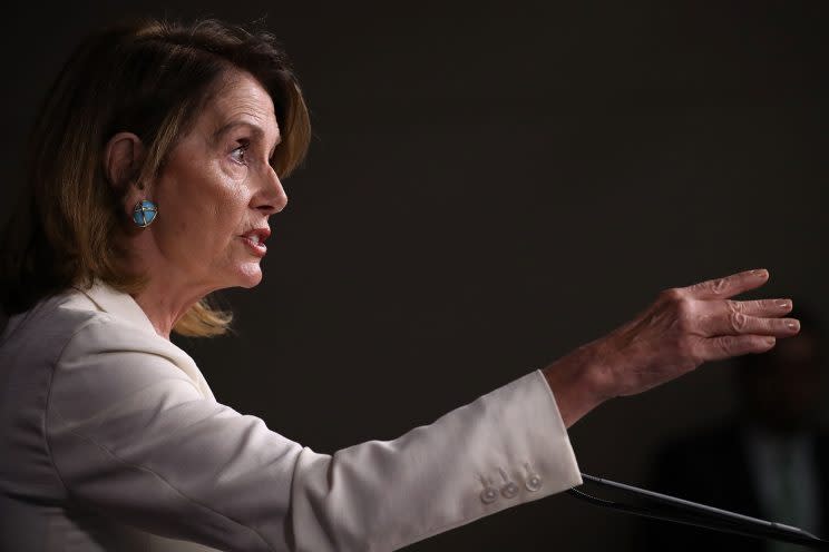 House Minority Leader Nancy Pelosi on July 20 at her weekly Capitol press conference. (Photo: Joe Raedle/Getty Images)