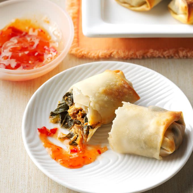 Collard Greens & Pulled Pork Egg Rolls