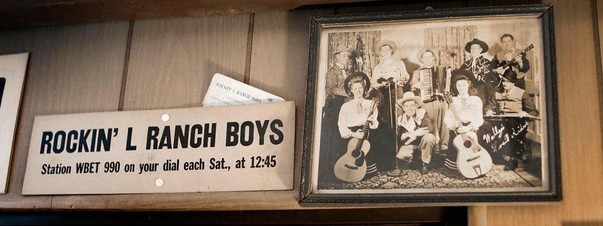 Tom and his fellow band members in the Rockin' L Ranch Boys in the 1950s.