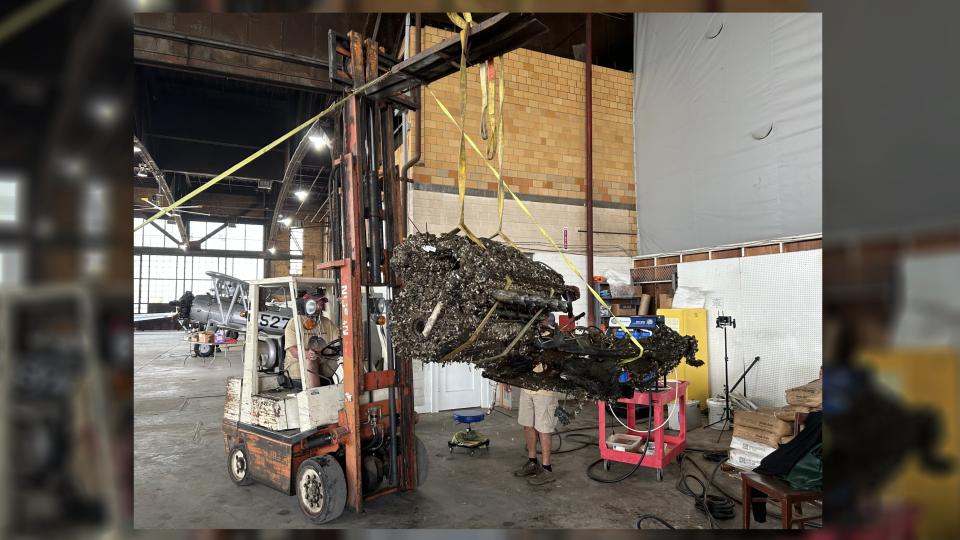 The pieces of the recovered warplane will eventually go on display at the Tuskegee Airmen National Historical Museum in Detroit.