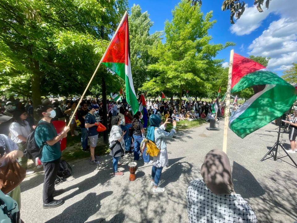 Demonstrators continue to demand that the university disclose and divest from any investments in companies profiting from Israel's offensive in Gaza.