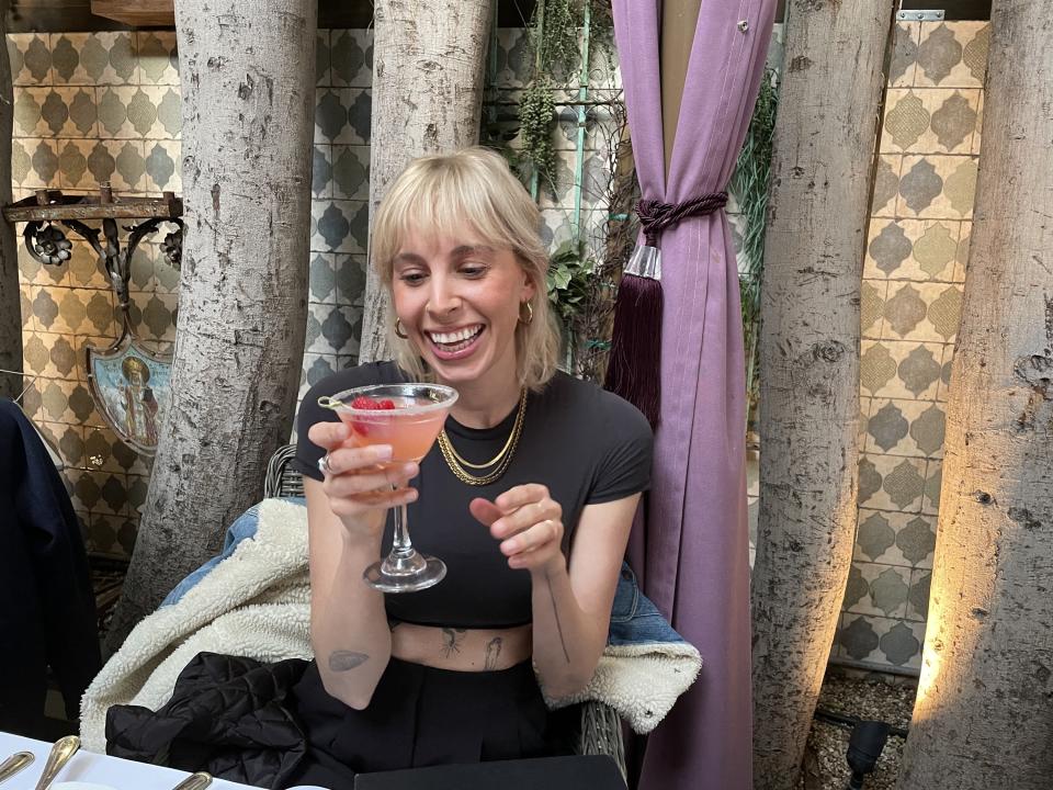 Shot of author with pumptini drink