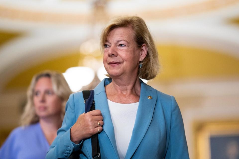 PHOTO: Sen. Tammy Baldwin arrives for President of Ukraine Volodymyr Zelenskyy's meeting with U.S. Senators in the Capitol September 21, 2023. (Bill Clark/CQ-Roll Call, Inc via Getty Images)