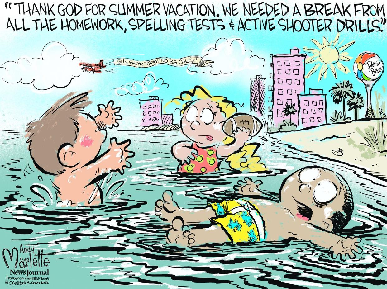 Marlette cartoon: Summer break from stress of school