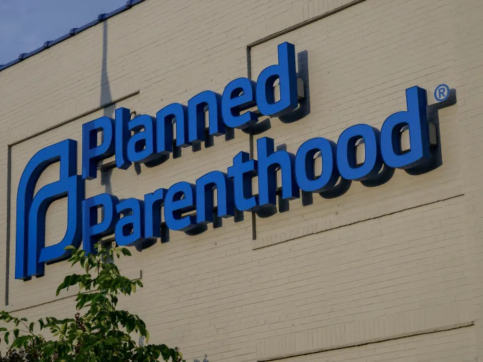 Signage outside the Planned Parenthood Reproductive Health Services Center in St. Louis, Missouri on June 24, 2022. - The US Supreme Court on Friday struck down the right to abortion in a seismic ruling that shredded five decades of constitutional protections and prompted several right-leaning states to impose immediate bans on the procedure. (Photo by ANGELA WEISS / AFP) (Photo by ANGELA WEISS/AFP via Getty Images)