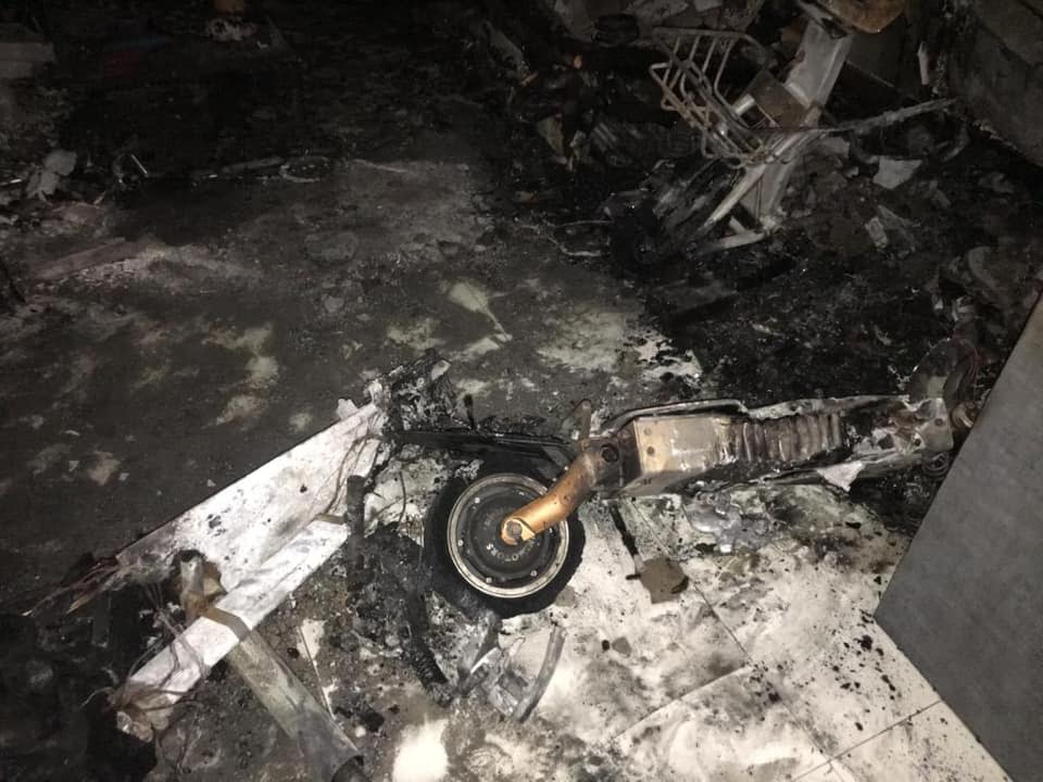 Remains of burnt e-scooters at Bukit Batok. (PHOTO: Murali Pillai/Facebook)