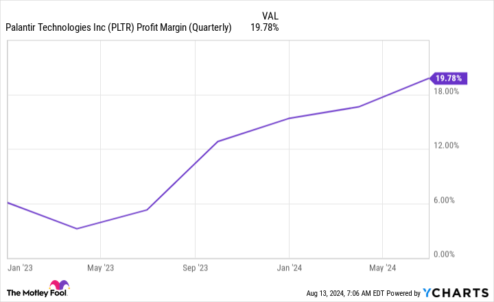 PLTR Profit Margin (Quarterly) Chart