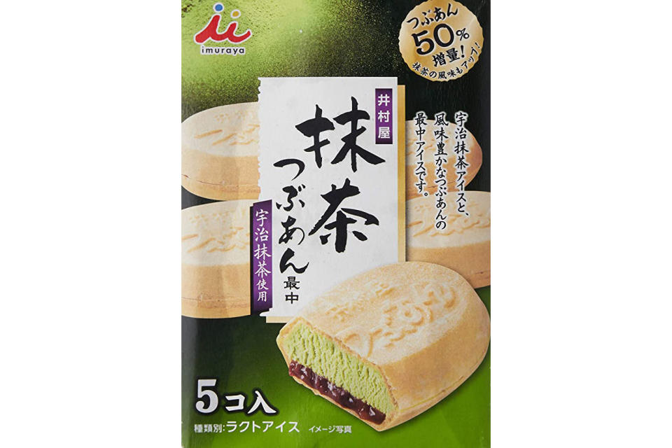 Imuraya Matcha Redbean Wafer Icecream (5Pcs)5 x 60ml, Red Bean, 300 ml-Frozen. (Photo: Amazon SG)