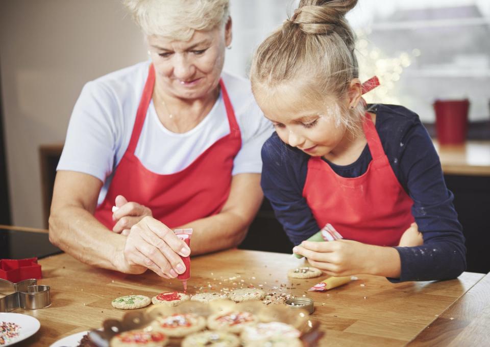 <span class="caption">Baking cookies and listening to music have strong sensory elements that may help evoke memories.</span> <span class="attribution"><a class="link " href="https://www.shutterstock.com/image-photo/grandchild-grandma-decorating-cookies-icing-704304796" rel="nofollow noopener" target="_blank" data-ylk="slk:Gpointstudios/Shutterstock;elm:context_link;itc:0;sec:content-canvas">Gpointstudios/Shutterstock</a></span>