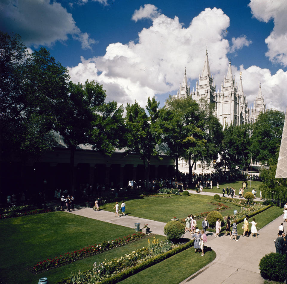 FILE - This undated file photo shows the Salt Lake Temple in Temple Square, Salt Lake City, Utah. Republican presidential candidate, former Massachusetts Gov. Mitt Romney is starting to open up a bit more about his lifelong commitment to Mormonism and lay leadership in the church, heeding pleas from backers who hope it could help him overcome his struggles to connect with voters. (AP Photo, File)