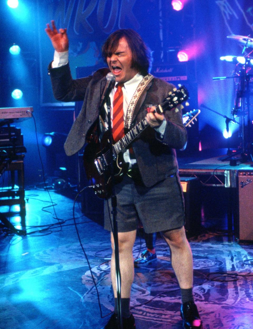 jack black with a tiny suit on