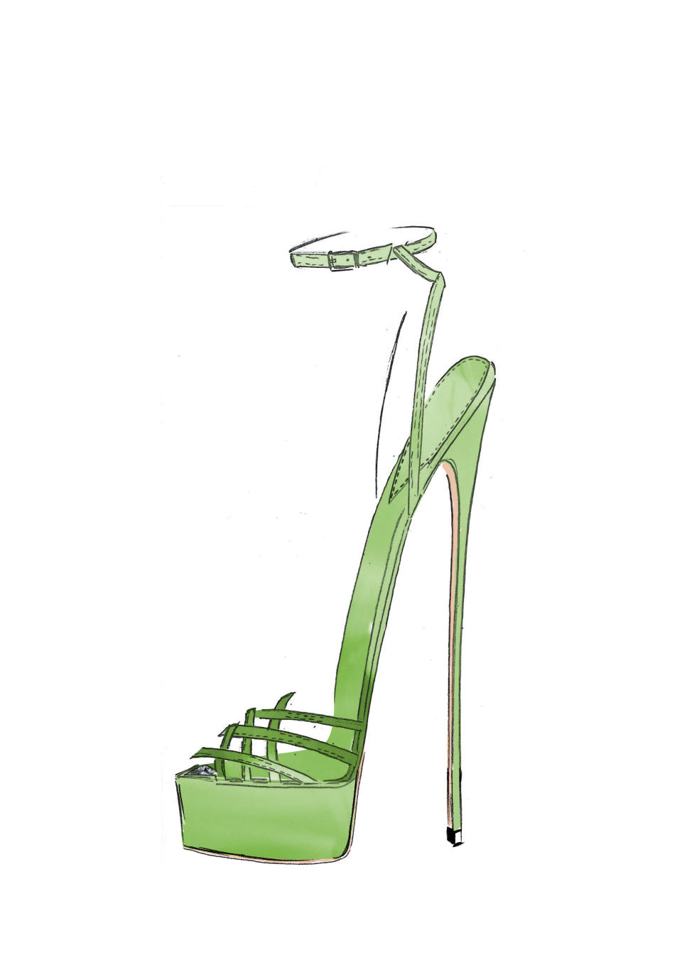 A sketch of a style from the “Nicolò Beretta mentored by Giuseppe Zanotti” line.