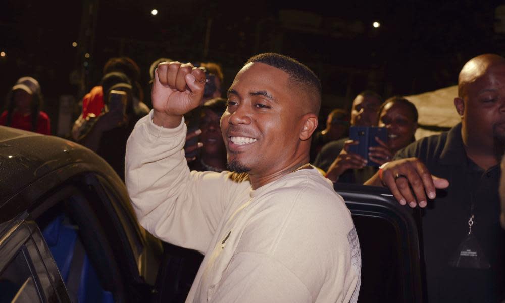 ‘As capricious as his producer Kanye’ ... Nas at the album listening party for Nasir, New York City, 14 June.