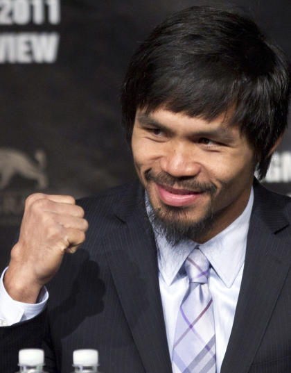 Manny Pacquiao is perhaps Mayweather's greatest challenge. (AP)