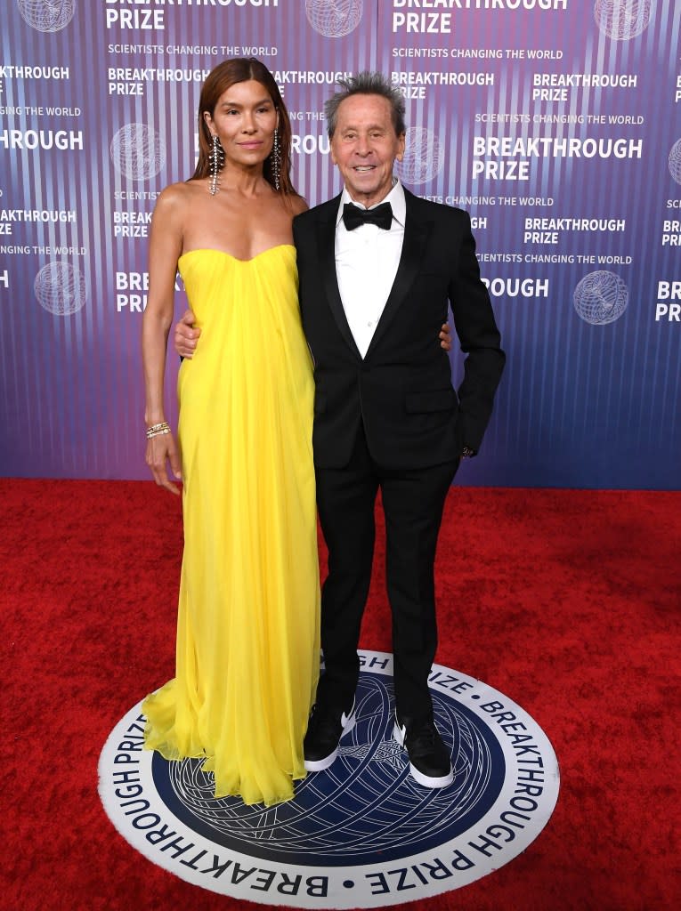 LOS ANGELES, CALIFORNIA - APRIL 13: Veronica Smiley, Brian Grazer arrives at the 10th Annual Breakthrough Prize Ceremony at Academy Museum of Motion Pictures on April 13, 2024 in Los Angeles, California.