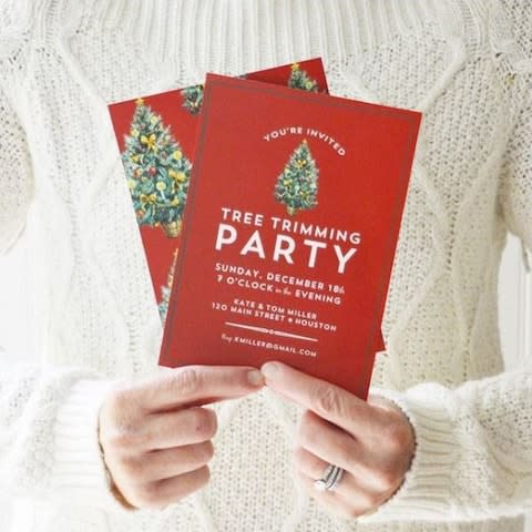 An invitation to a tree-trimming party - Credit: @whhostess/Instagram