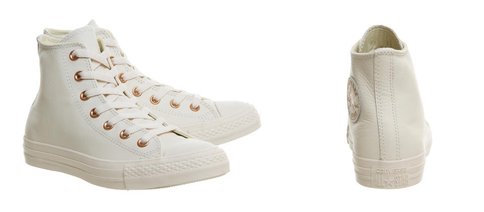 Converse Exclusives: All Star Hi Leather Trainers Eggnog Light Gold Exclusive