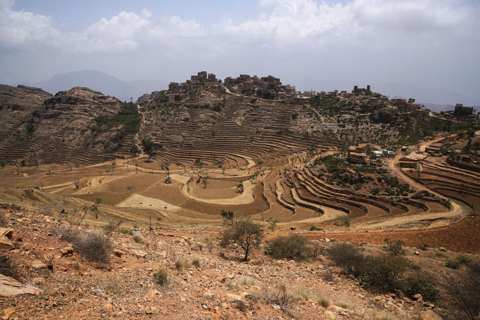 <p>Hajja, near Sana’a, Yemen, April 19, 2017: The stepped mountain fields, at some 7,000 feet above sea level, have been built over hundreds of years to retain water and provide fertile soil in this rugged and remote region of the country. (Photograph by Giles Clarke for UN OCHA/Getty Images) </p>