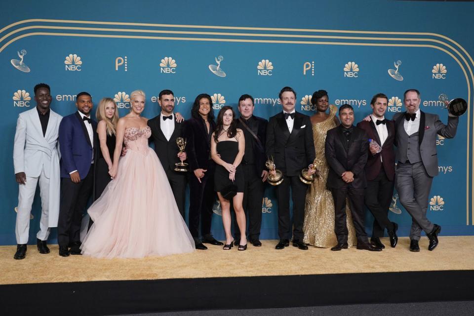 jason sudeikis and lasso cast at the 2022 emmy awards