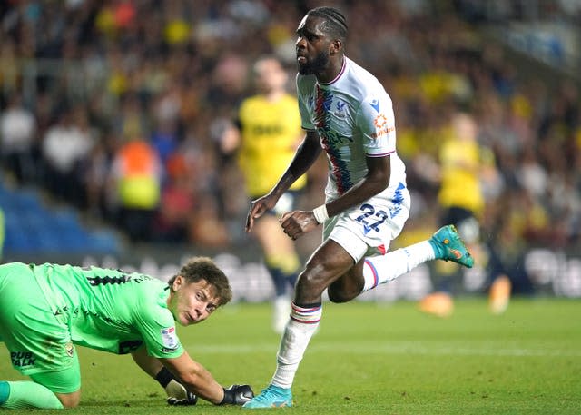 Odsonne Edouard celebrates scoring for Crystal Palace