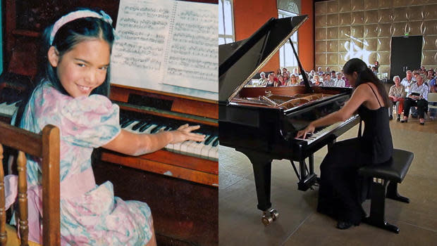 Mahani Teave became enamored with the first piano on the island of Rapa Nui. She would go on to a career as an internationally recognized concert pianist.  / Credit: CBS News