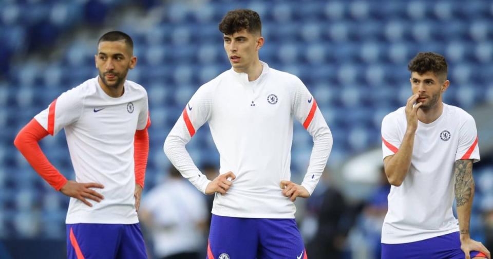 Chelsea's Hakim Ziyech, Kai Havertz and Christian Pulisic Credit: Alamy