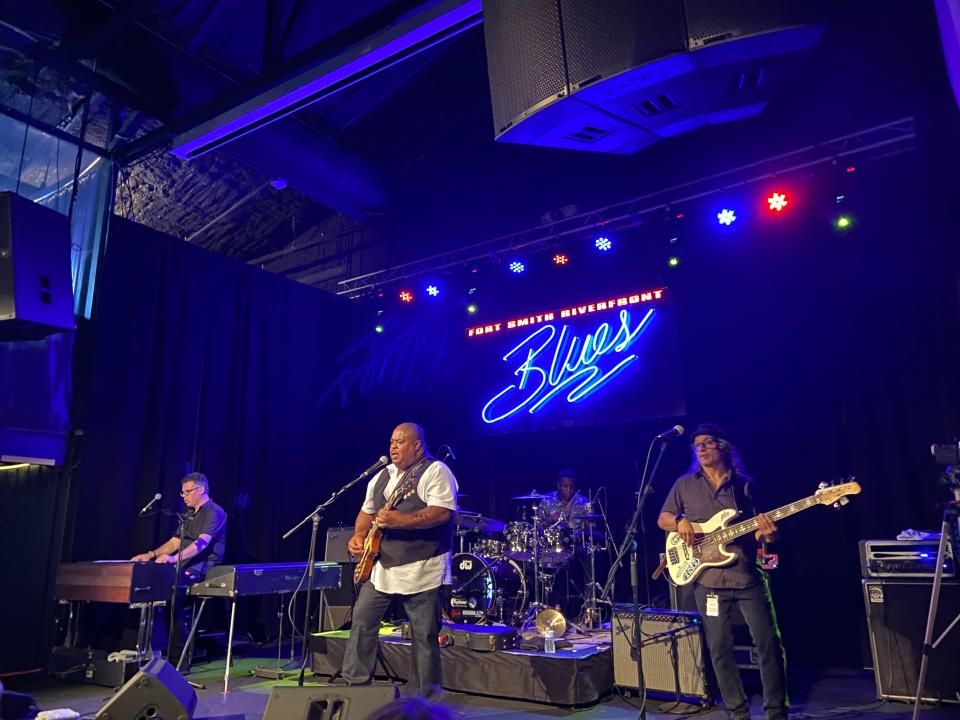 Larry McCray and his band perform at The Majestic for the Riverfront Blues Society blues fest.