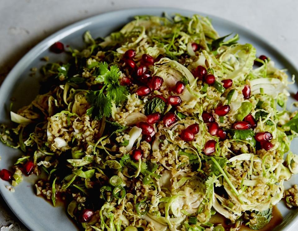 Shaved Brussels Sprouts and Freekeh Salad