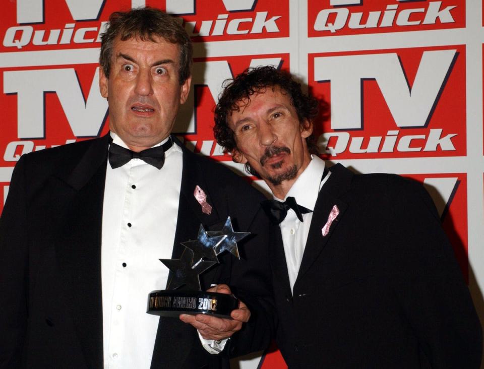 John Challis (left) who played Boycie and Patrick Murray who played Mickey Pearce in Only Fools and Horses (Yui Mok/PA) (PA Archive)