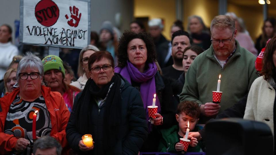 Members of the Ballarat community at a rally