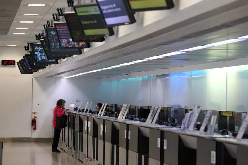 Check in desks at Aberdeen International Airport