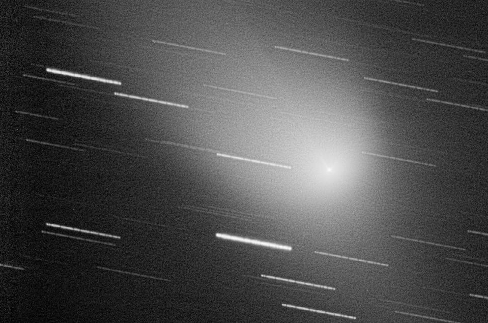 Imagen del cometa ZTF registrada desde el Observatorio del Montseny el pasado 23 de enero. J. M. Trigo-Rodríguez / CSIC-IEEC, Author provided