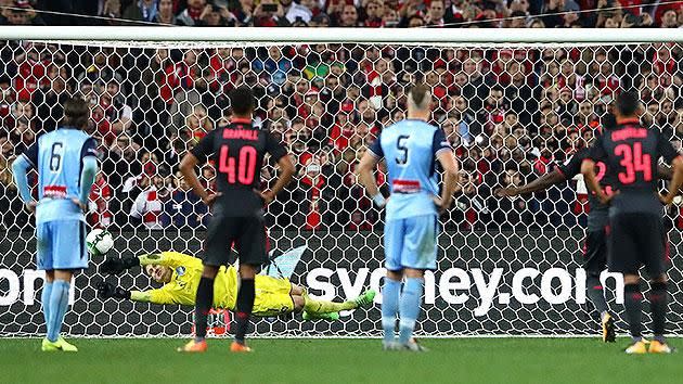 Redmayne saved Welbeck's spot kick. Pic: Getty