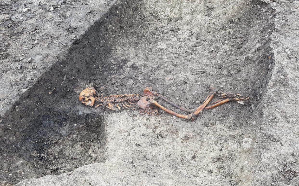 All the skeletons from the ancient Saxon burial ground are thought to be removed now - HS2/PA