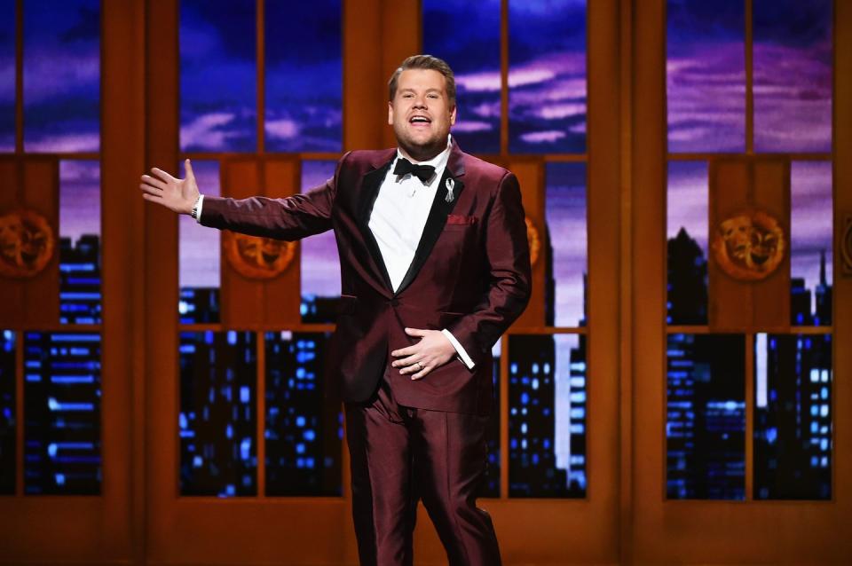 7) James Corden was a waiter.